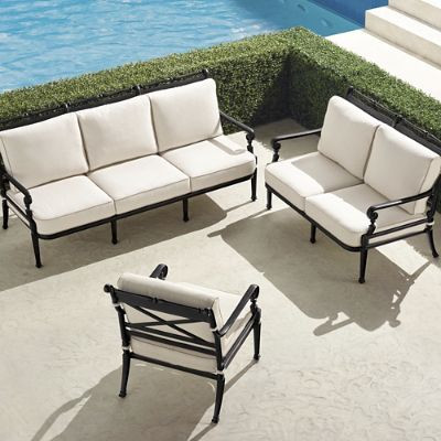 Carlisle 3-Pc. Sofa Set In Onyx Aluminum | Frontgate