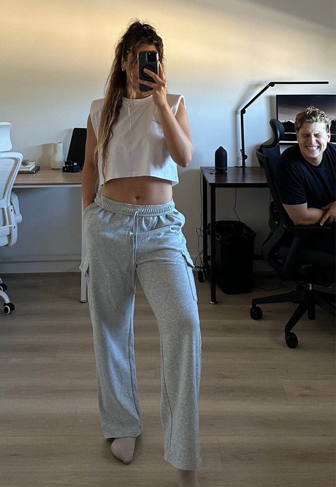 Grey Cargo Sweatpants 

#LTKmidsize #LTKGiftGuide #LTKstyletip