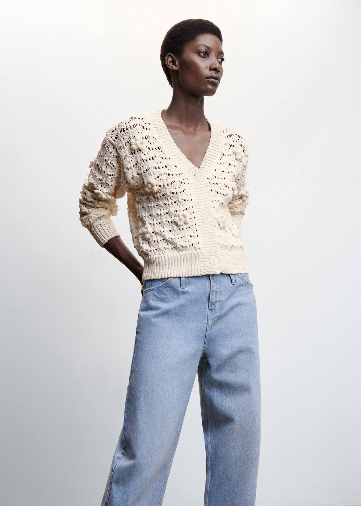 Openwork knit cardigan | MANGO (US)