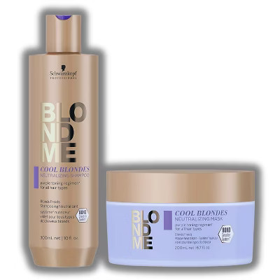 Schwarzkopf BLONDME Cool Blonde Neutralizing Shampoo (10 oz) &  Neutralizing Mask (6.7 oz) | Blond Me Purple Violet Hair DUO SET Kit | Target