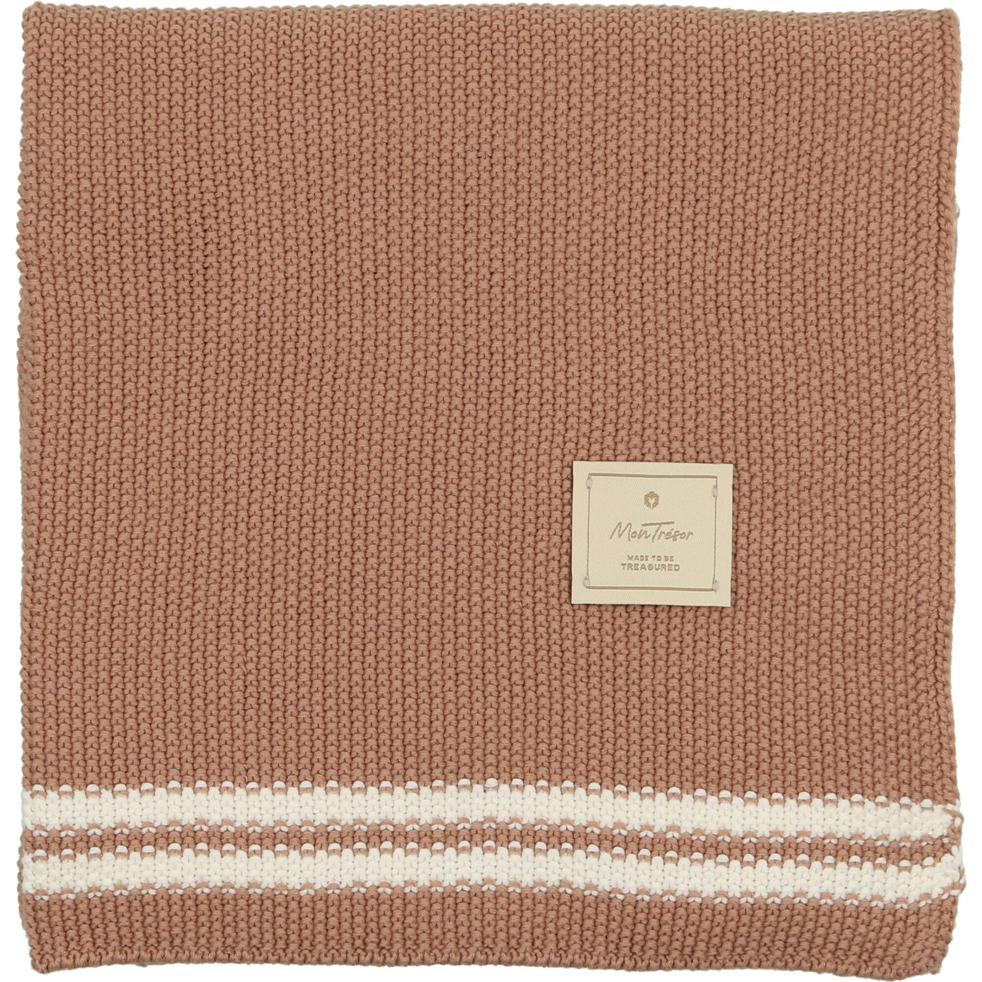 Duo Stripe Chunky-Knit Blanket | Maisonette