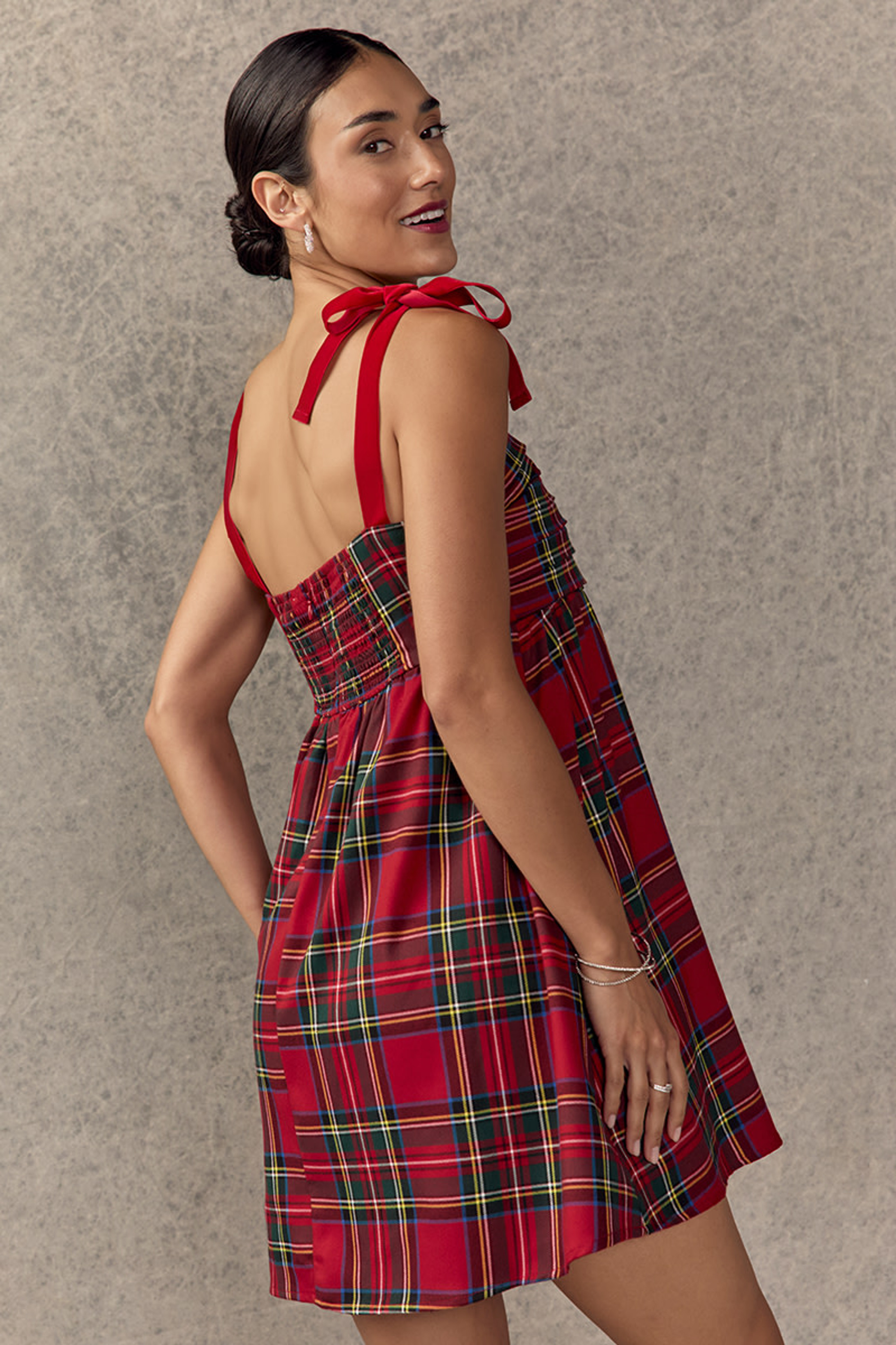 Lorrie Tie Strap Pleated Mini Dress | Francesca's