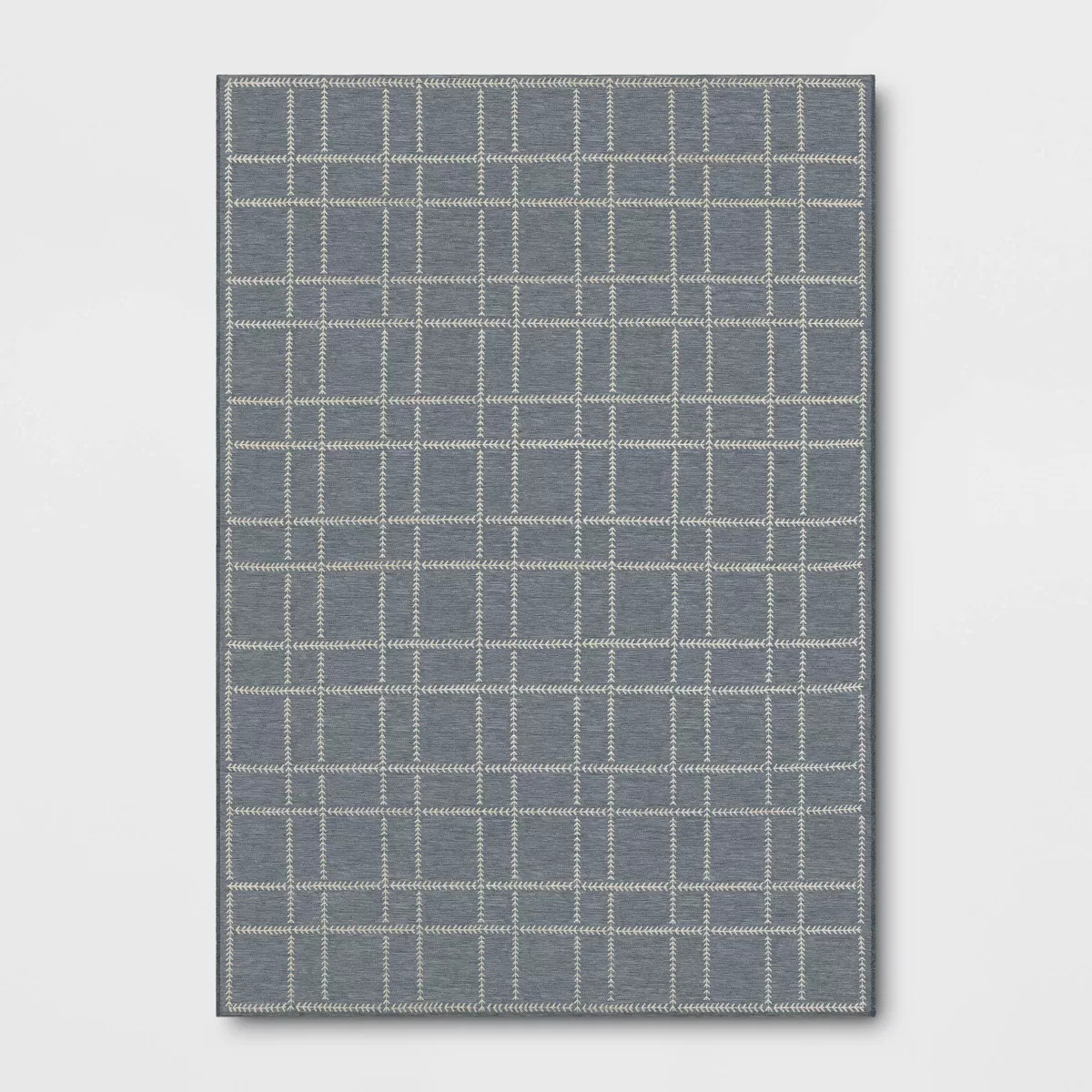 Stitched Grid Woven Outdoor Area Rug Slate Blue - Threshold™ designed with Studio McGee | Target