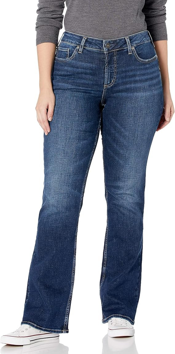 Silver Jeans Co. Women's Plus Size Suki Mid Rise Slim Bootcut Jeans | Amazon (US)