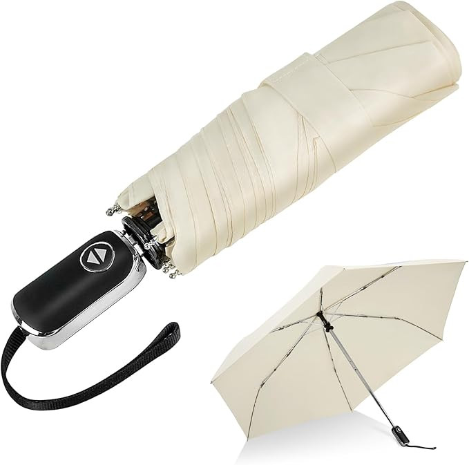 LEAGERA Compact Travel Umbrella Small, Mini Small Umbrella For Purse with Flat Handle Design, Wat... | Amazon (US)
