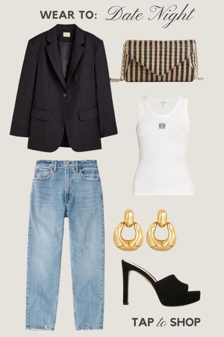 Date night outfit / gold earrings amazon 