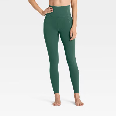 Women's Everyday Soft Ultra High-Rise Pocketed 7/8 Leggings - All In Motion™ Dark Green XL | Target