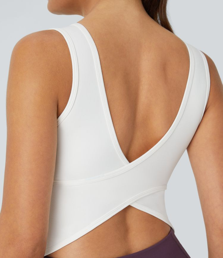 U Neck Crossover Barre Ballet Dance Tank Top A-C Cups | HALARA