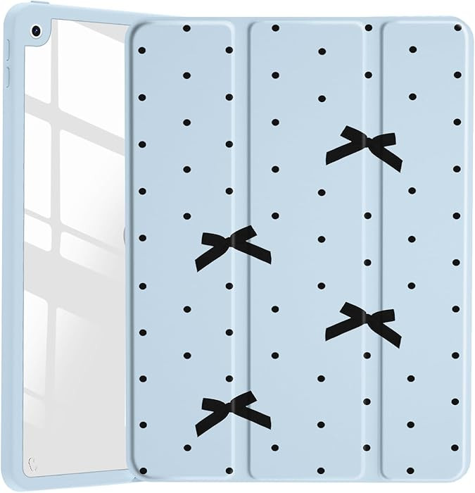 Aesthetic Case for iPad (A16) 11th Gen 2025 11-inch/10th Gen 2022 10.9 inch,Polka Dot Bowknot Cle... | Amazon (US)