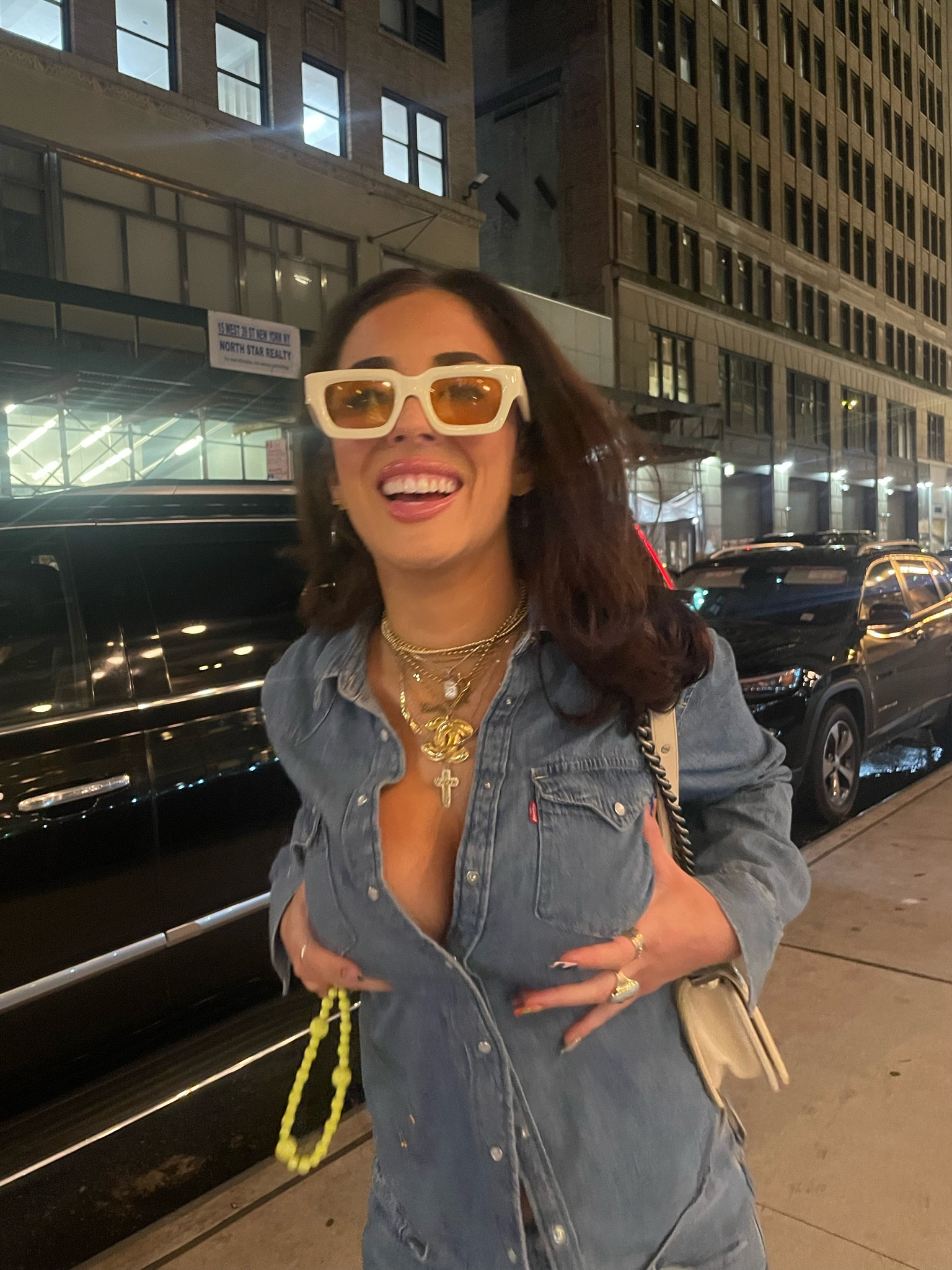 Texas girl takes on New York. Western denim button up top from Levi’s, with matching Levi’s jeans, lots of necklaces, funky glasses and Chanel boy bag xx

#LTKstyletip #LTKfindsunder100 #LTKtravel