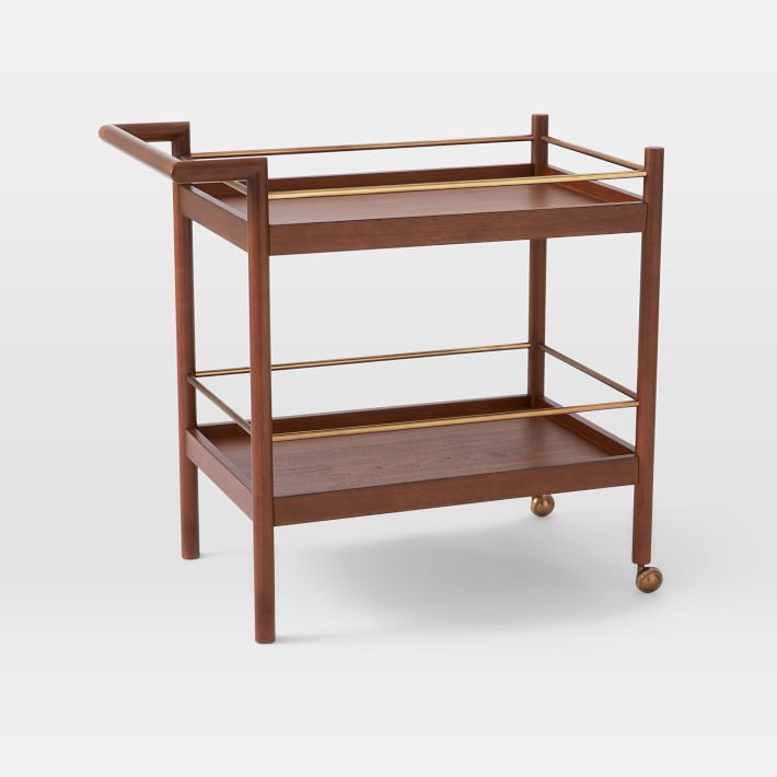 Mid-Century Bar Cart - Walnut | West Elm (US)
