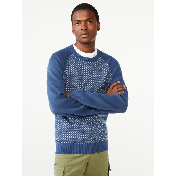 Free Assembly Men's Cashmere Touch Texture Stitch Sweater - Walmart.com | Walmart (US)