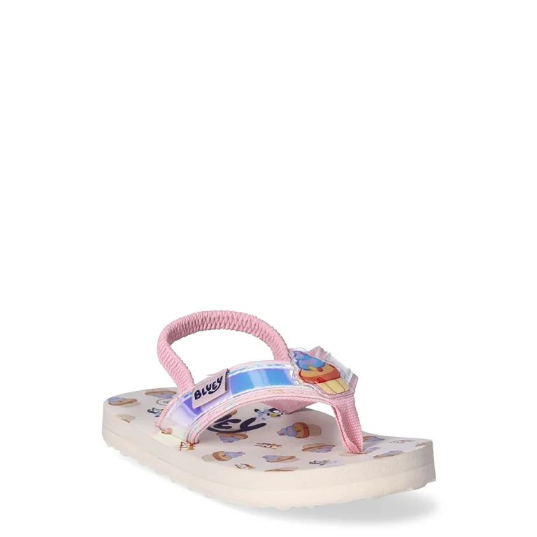 Bluey Toddler Girl Flip Flops with Heel Strap, Sizes 5/6-11/12 | Walmart (US)