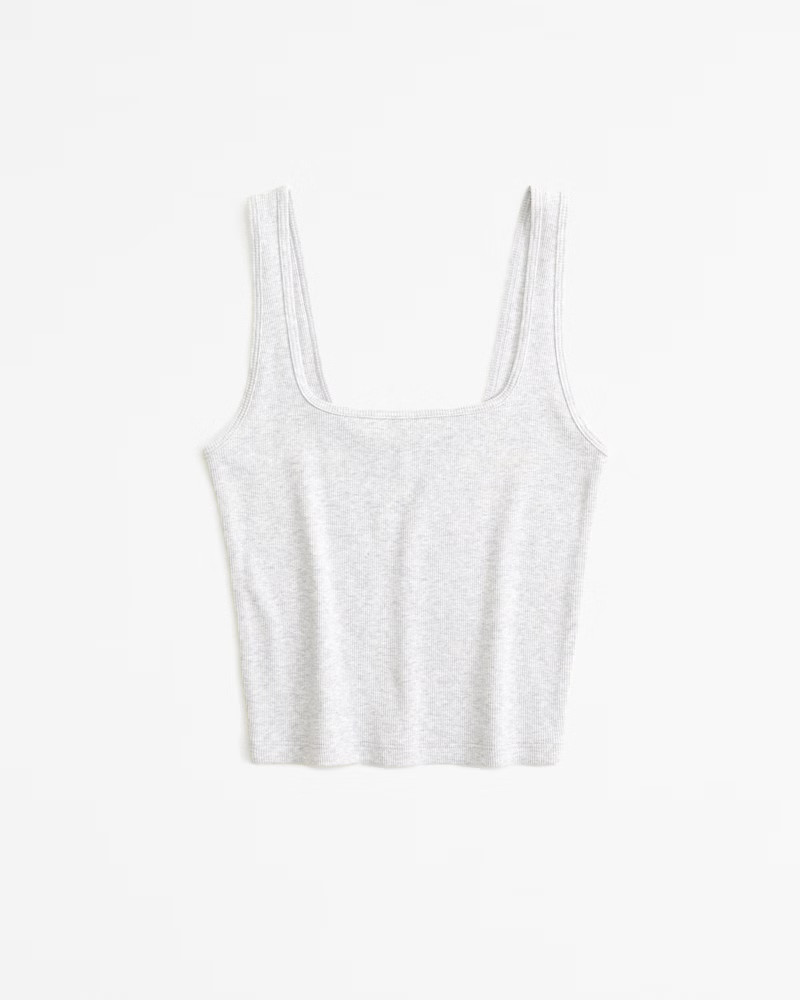 Women's Cropped Squareneck Rib Tank | Women's Tops | Abercrombie.com | Abercrombie & Fitch (US)