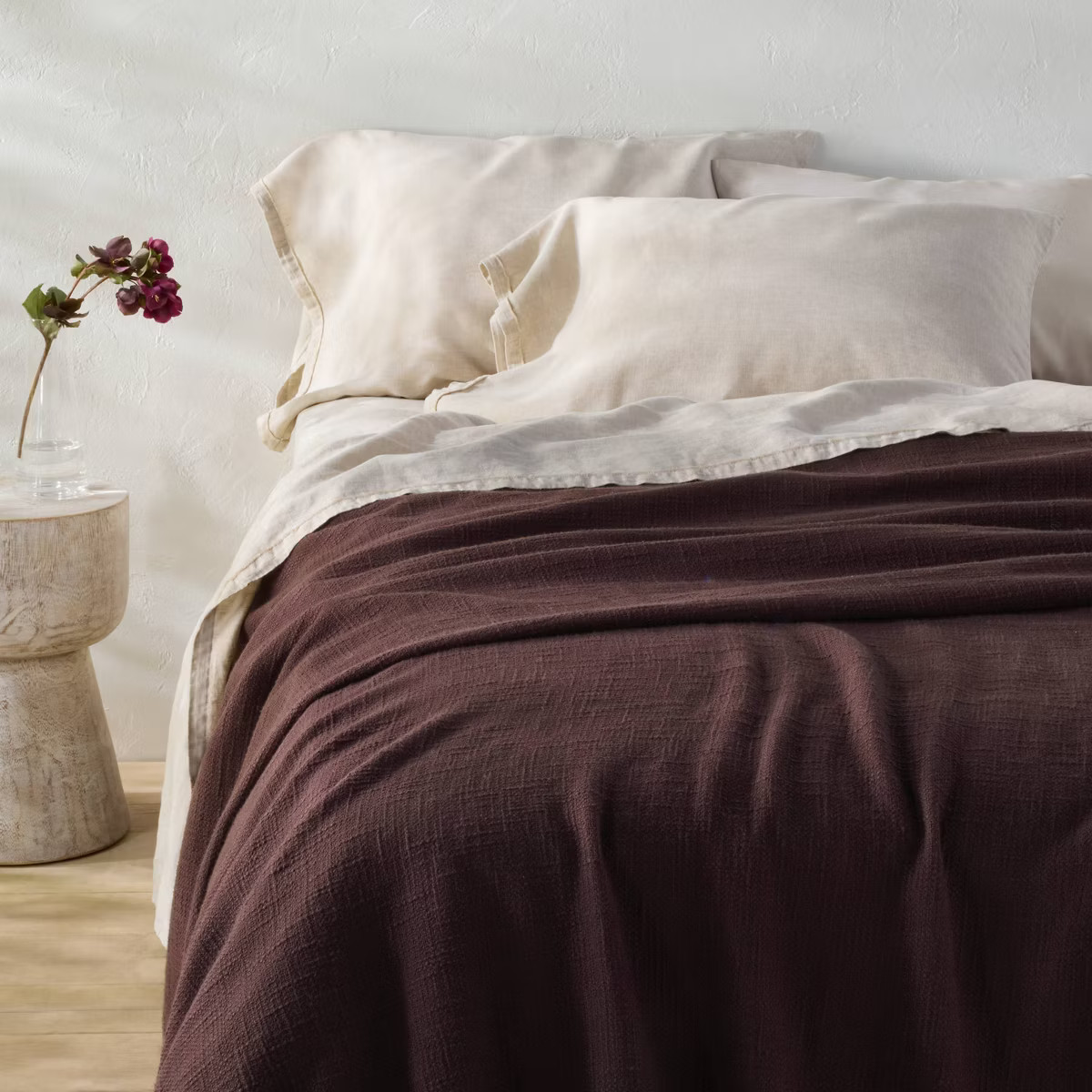 Full/Queen Cotton Slub Blanket Fig Brown - Casaluna™ | Target