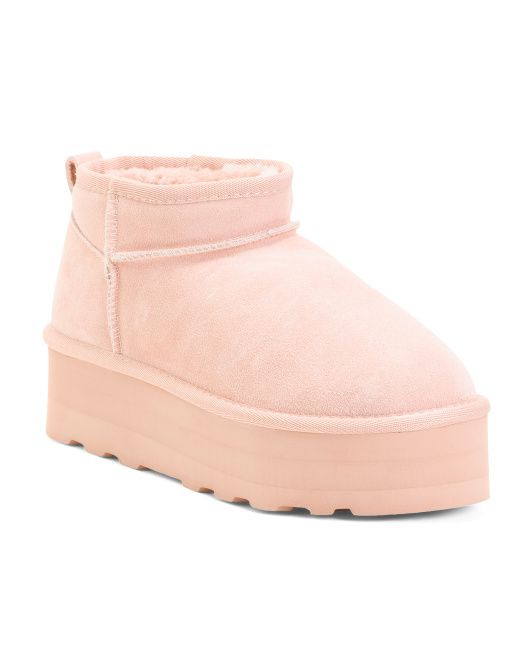 Suede Hippy Platform Cozy Booties | TJ Maxx