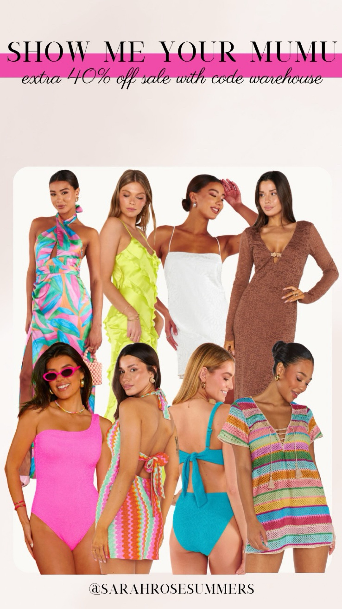Beach vacation outfit on sale. Show Me Your Mumu warehouse sale! Use code WAREHOUSE for extra 40% off sale.  Swimsuits and coverups on sale. 

#LTKStyleTip #LTKSaleAlert
