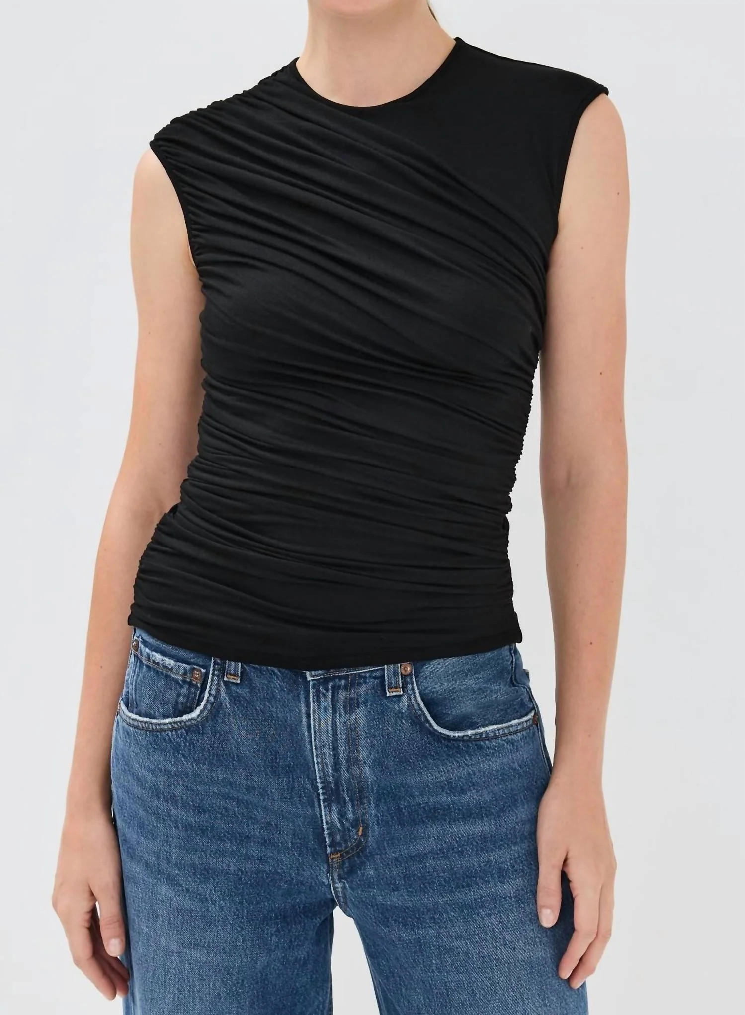 Ester Twist Tank Top In Black | Shop Simon