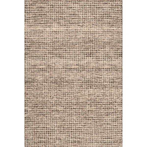 Katasha Checked Wool Brown Area Rug | Wayfair North America