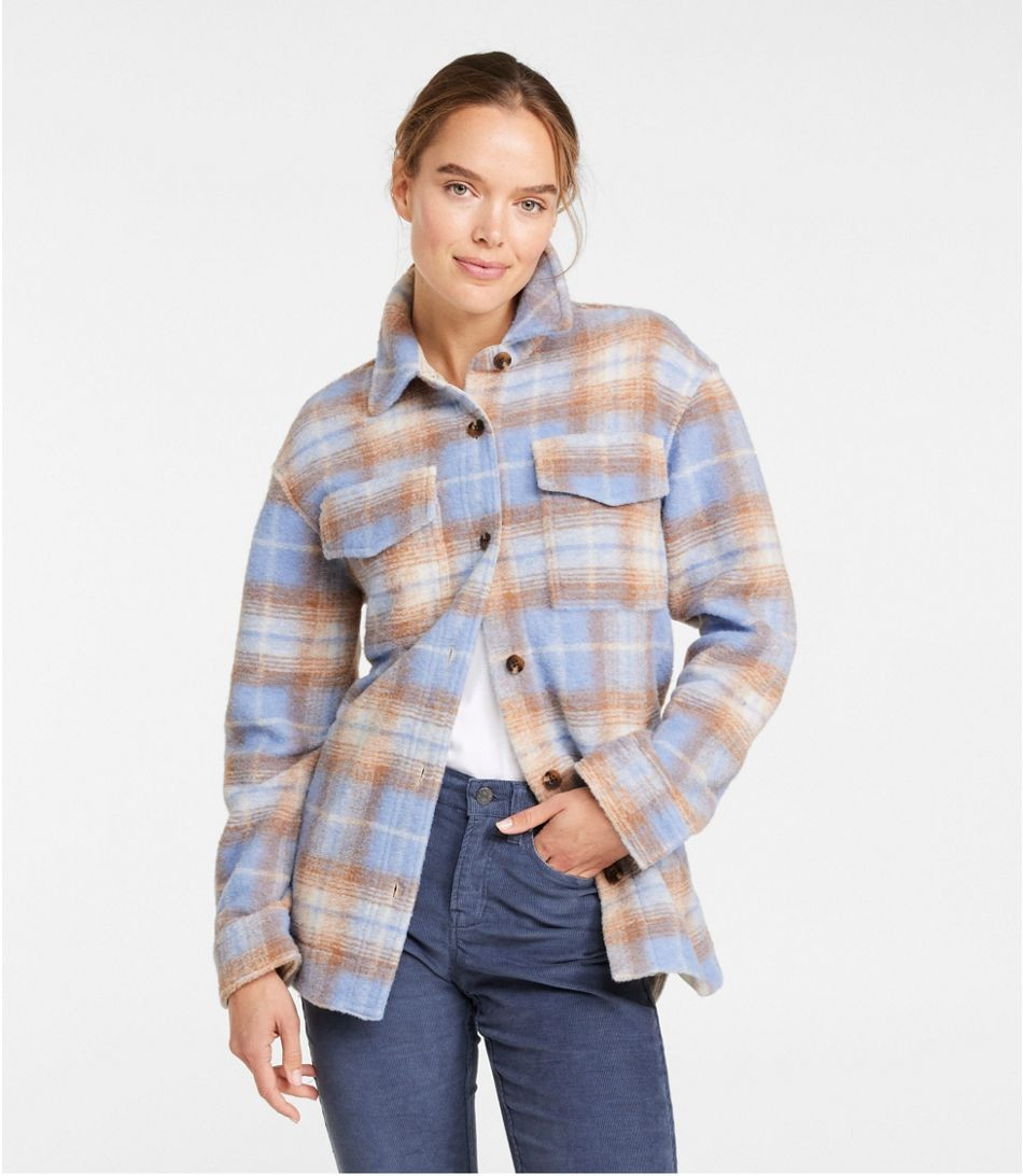 Women's Brushed Plaid Shacket | Shirts & Tops at L.L.Bean | L.L. Bean
