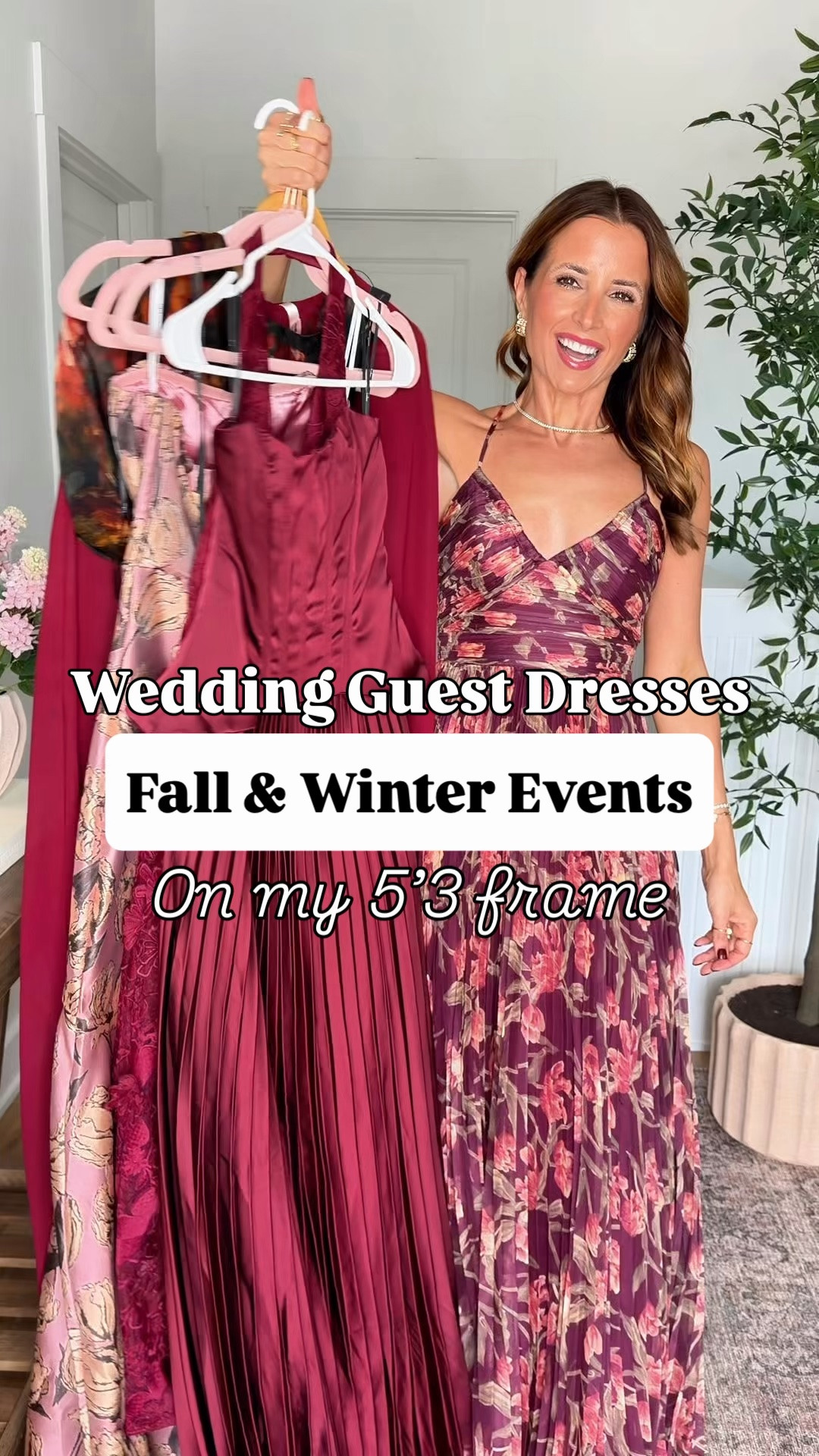 Fall wedding guest dresses in smallest size each. Floral pleated maxi dresses. Cocktail dresses. Winter wedding guest. Party dresses. Black-tie wedding guest dress. Holiday party dress. Christmas party dress. 
#1: XXS with adjustable straps - love this one!!
#2: XXS - keeping this 
#3 & 4 - same dress with adjustable tie straps. A smidge long on me & would probably have length taken up. 
#5: XXS and great length
#6: I sized up to XS but could have done XXS. A smidge long on me but so pretty!

#LTKWedding #LTKPetite #LTKootd