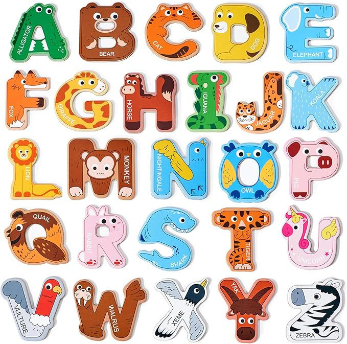 JoyCat Magnetic Letters, Alphabet ABC Fridge Magnets for Toddlers & Kids, Cute Educational Animal... | Amazon (US)