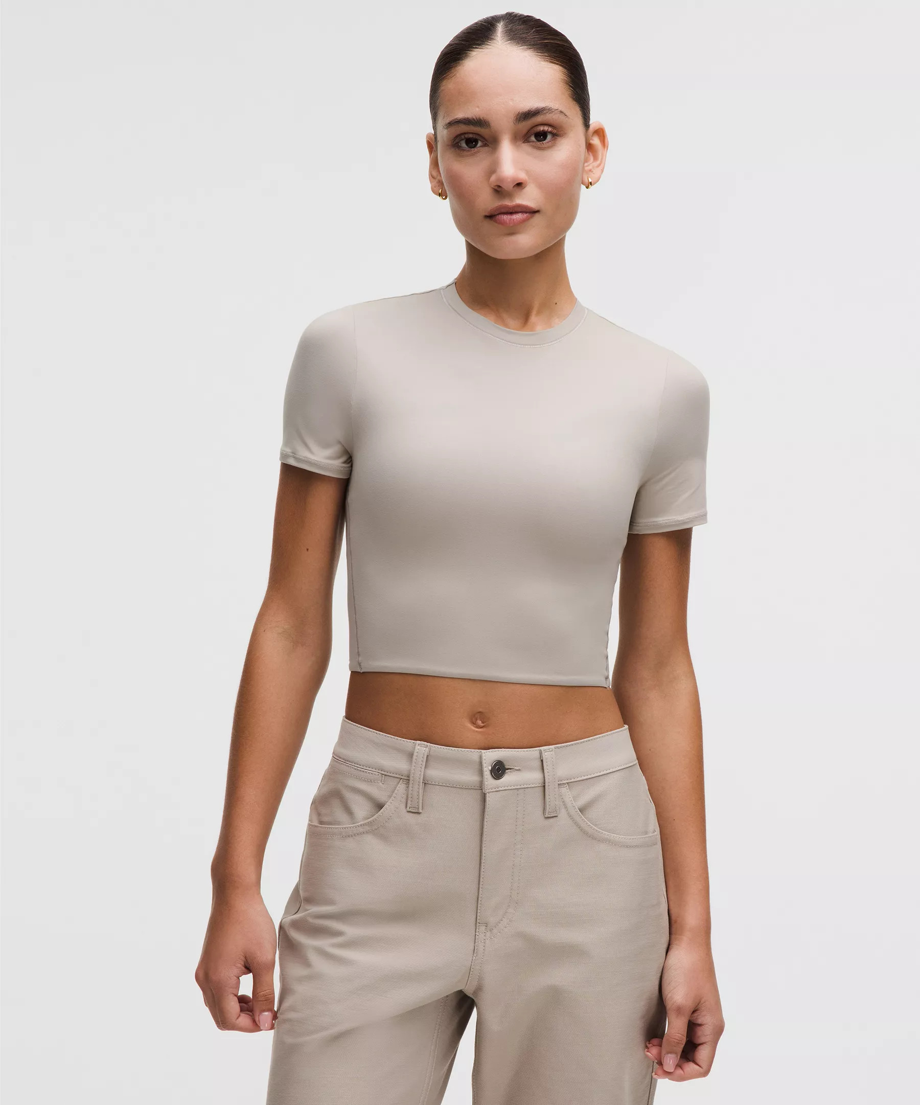 Wundermost Ultra-Soft Nulu Crewneck Cropped T-Shirt | Women's Short Sleeve Shirts & Tee's | lulul... | Lululemon (US)