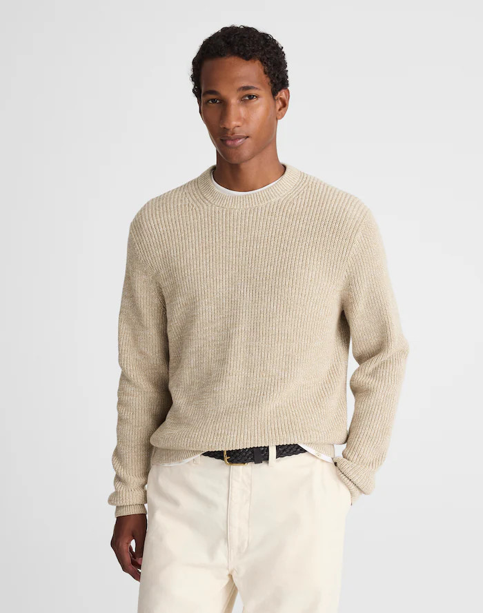 Cotton Shaker-Stitch Crewneck Sweater | Madewell
