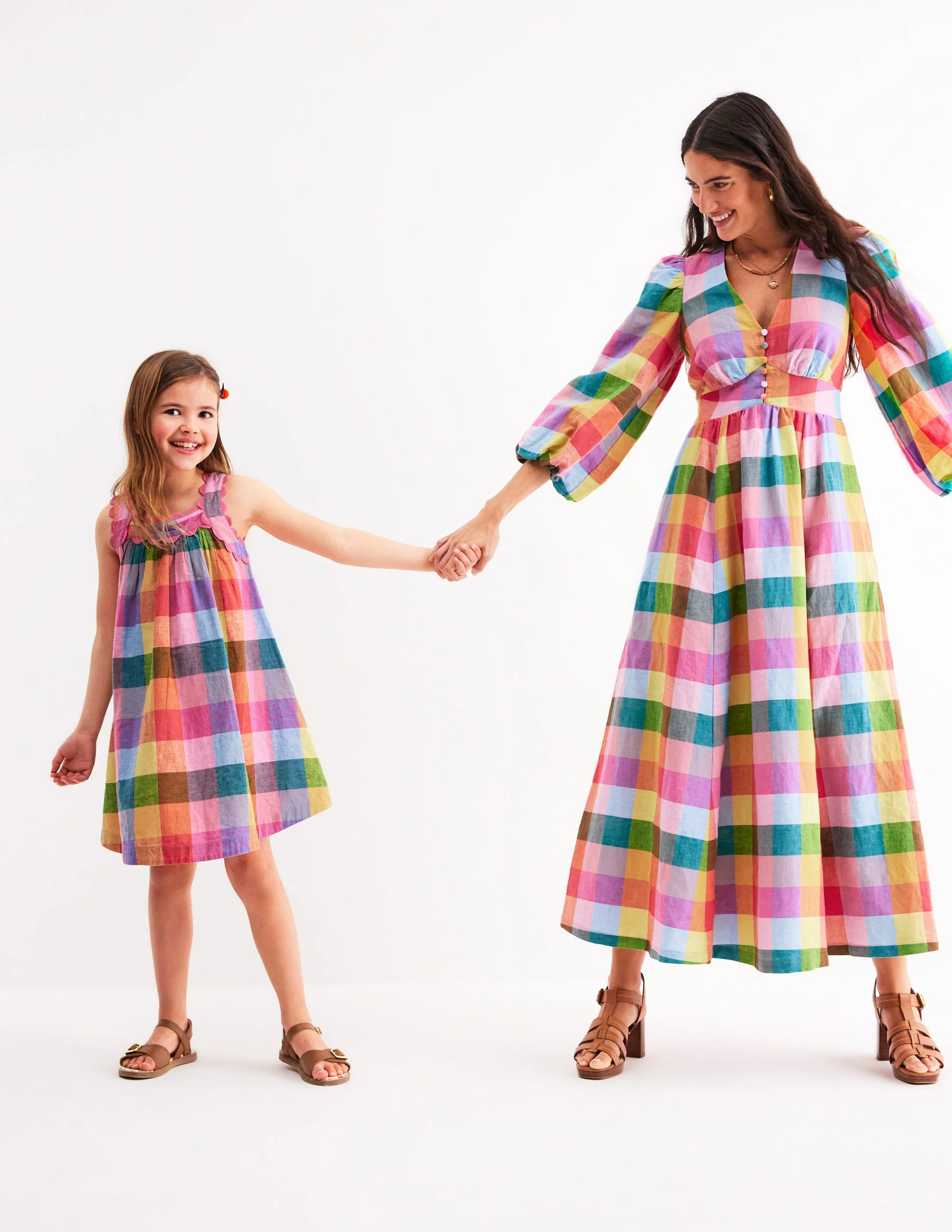 Maribel Strappy Swing Sundress-Multigingham Check | Boden (US)