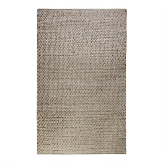 Oatmeal Sweater Wool Blend Lucas Area Rug | World Market