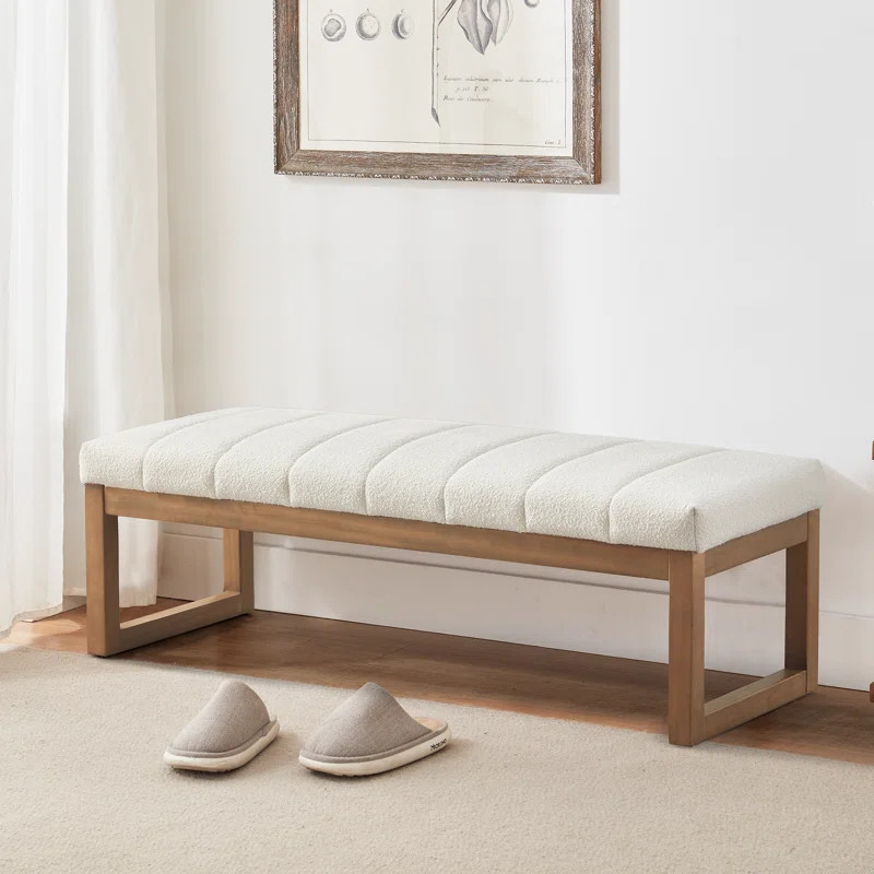 53" Wide Boucle Upholstered Bench | Wayfair North America