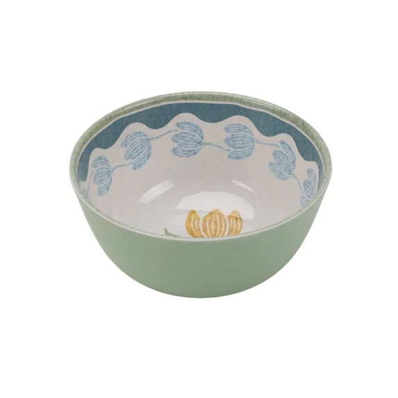 Better Homes & Gardens 12 Piece Bamboo Melamine Green Floral Dinnerware Set | Walmart (US)