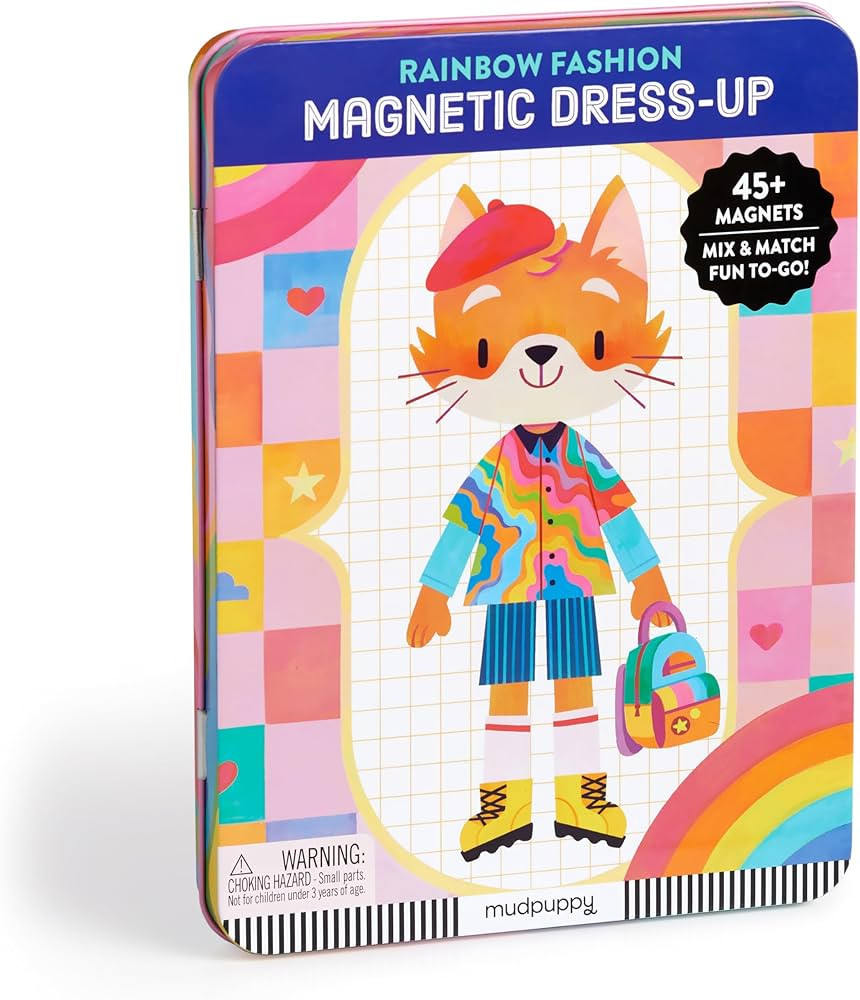 Mudpuppy Rainbow Fashion – Magnetic Dress Up Game with Illustrated Rainbow Scenes Including 2 F... | Amazon (US)
