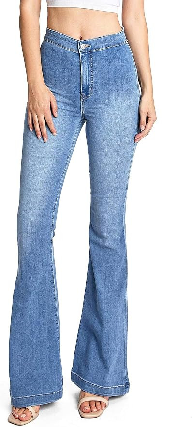 Celebrity Pink Jean Women's Juniors High Waisted Flared Bell Bottom Jeans | Amazon (US)