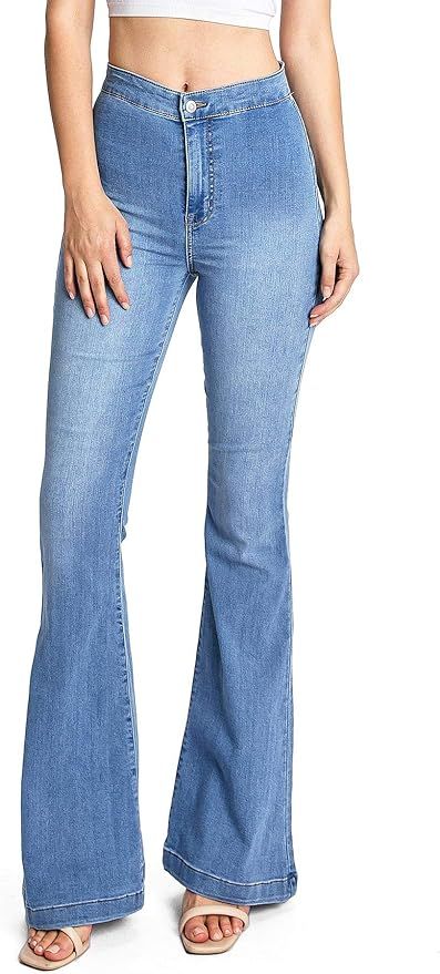Celebrity Pink Jean Women's Juniors High Waisted Flared Bell Bottom Jeans | Amazon (US)