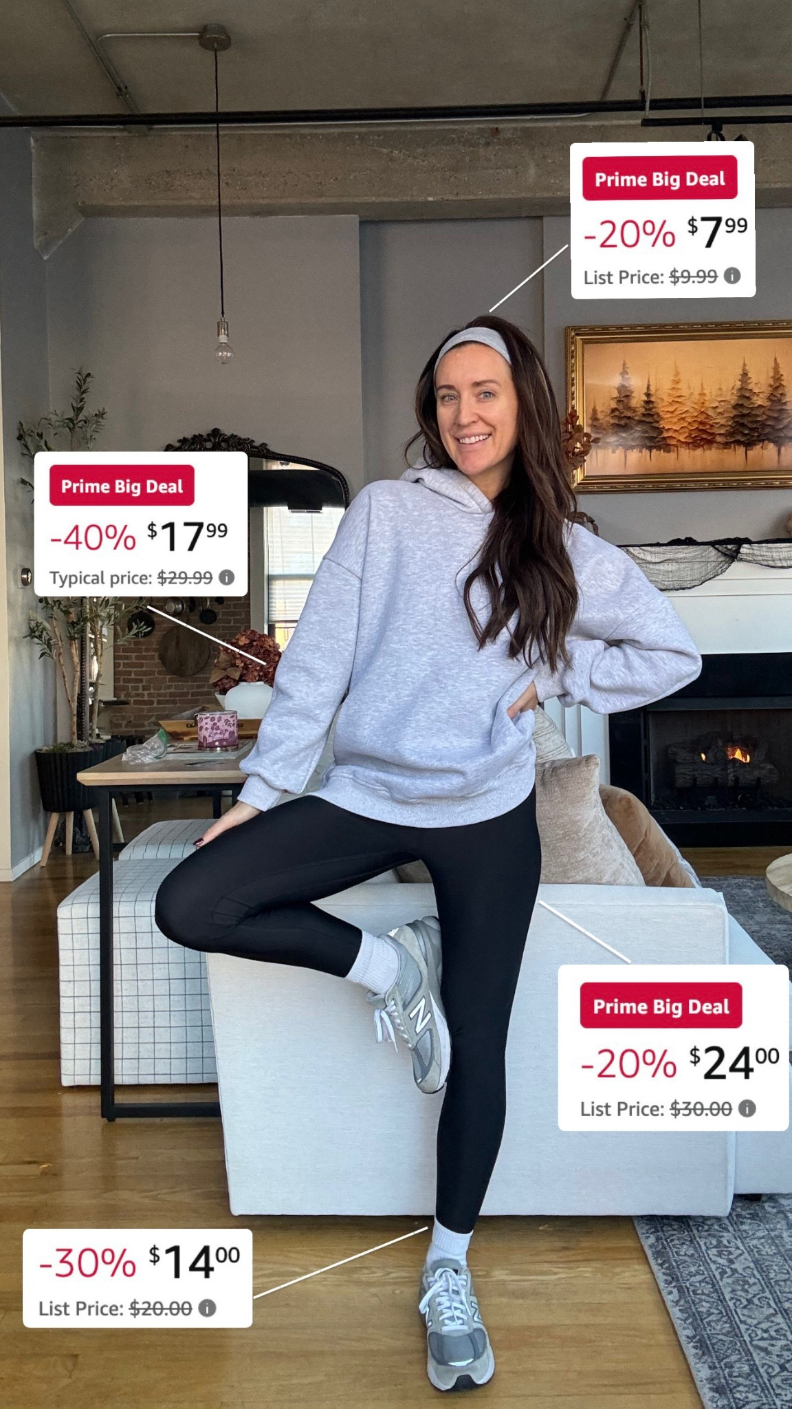 My go to dog walking outfit in the fall. I legit have several pairs of these fleece lined black leggings because I wear them almost day. Run big- suggest sizing down. I sized up to a M in the hoodie. Amazon prime day 

#LTKSaleAlert