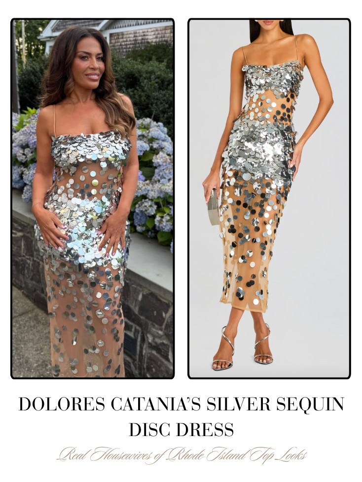 Dolores Catania's Silver Sequin Disc Dress 📸 + Info= @dolorescatania 

 