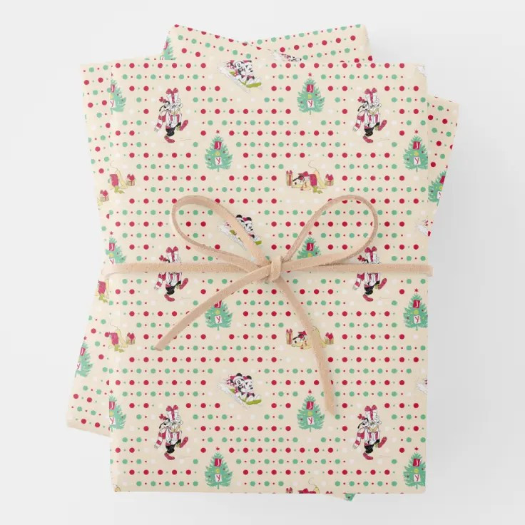 Disney | Mickey & Friends | ClassicHoliday Pattern Wrapping Paper Sheets | Zazzle | Zazzle