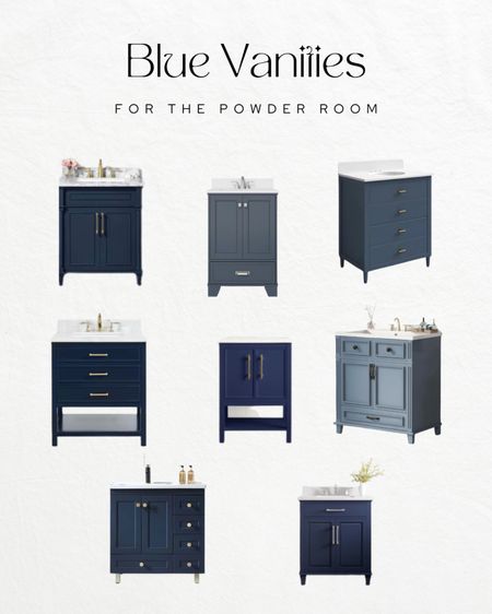 Blue vanities for the powder bathroom! These are perfect for the bathroom tight on space. Pair with a fun wallpaper   

#LTKhome