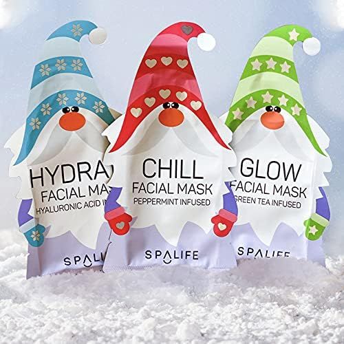 Spa Life Holiday Gnome Facial Masks 9 pack | Amazon (US)