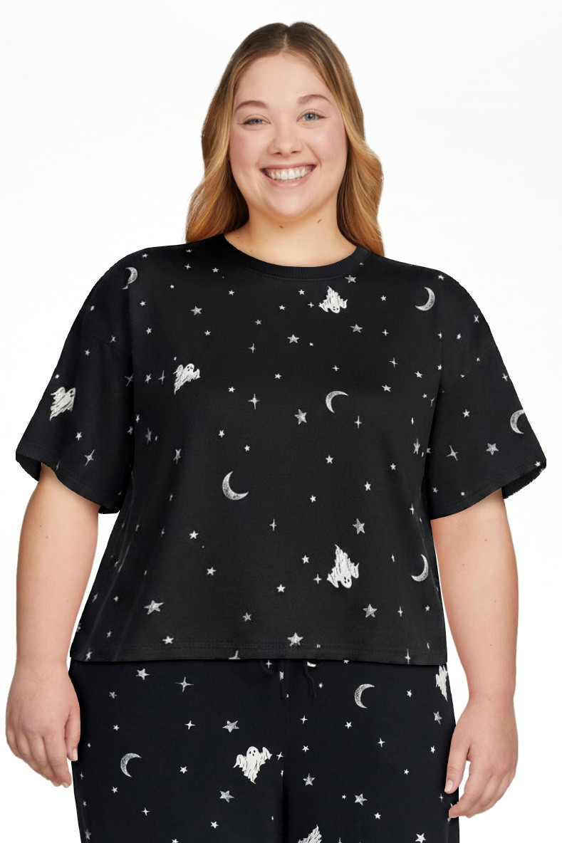 Way to Celebrate Women's Hacci Knit Short Sleeve Sleep Top, Sizes XS to 3X | Walmart (US)