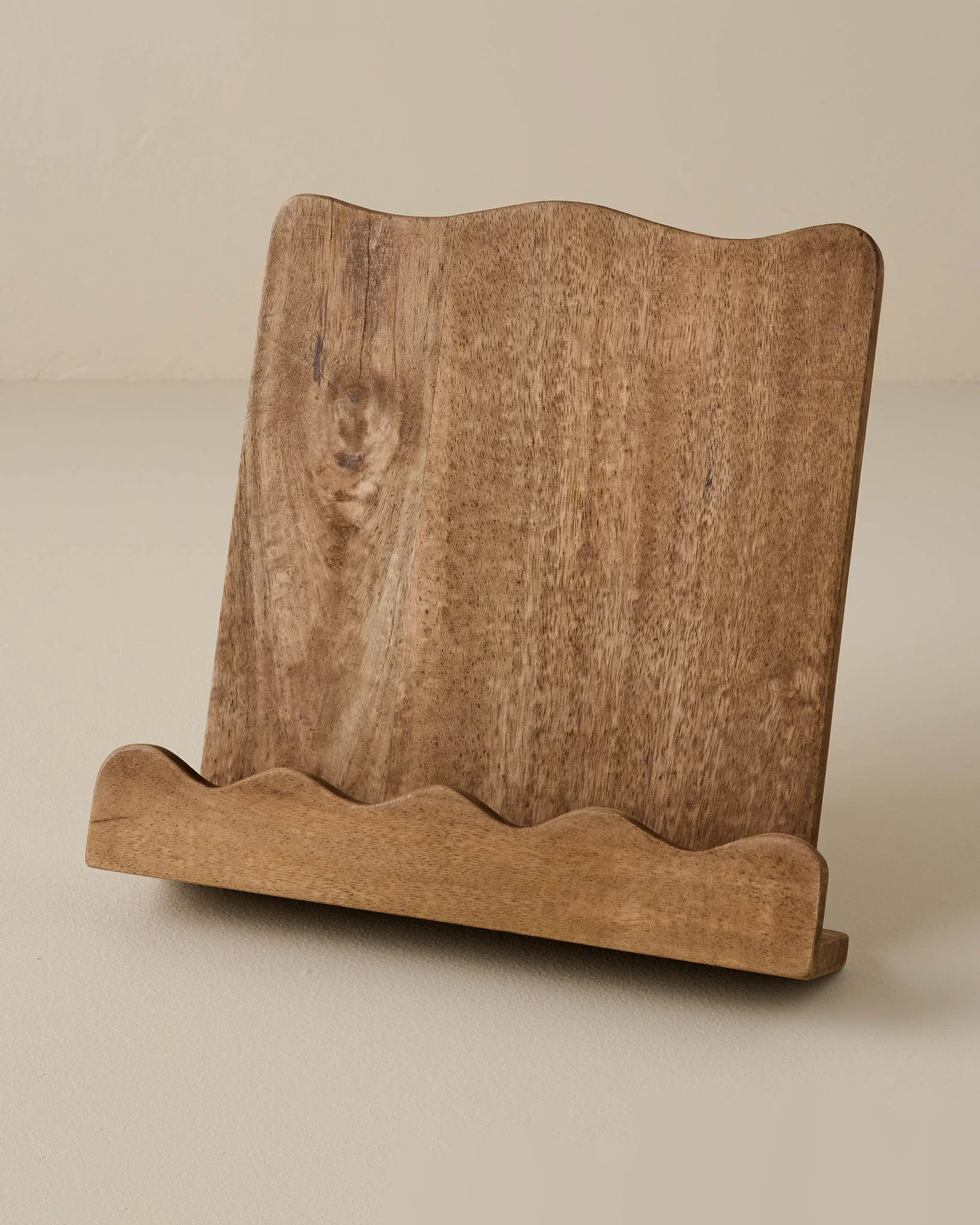 Antiqued Wood Scalloped Cookbook Holder | Magnolia