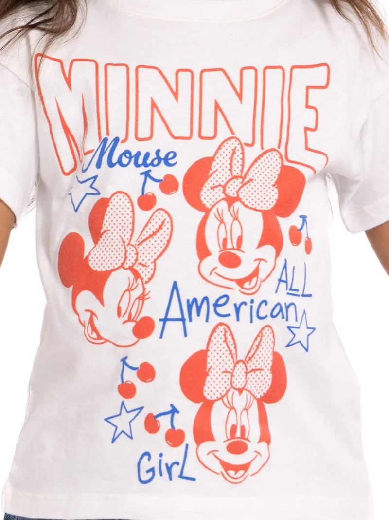 Minnie Mouse Toddler Graphic Patriotic Americana Americana Crewneck Tee with Short Sleeves, Sizes... | Walmart (US)