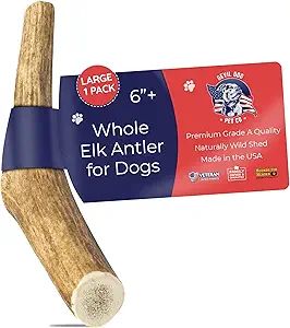 Devil Dog Pet Co Antler Dog Chew - Premium Elk Antlers for Dogs - Long Lasting Dog Bones for Aggr... | Amazon (US)