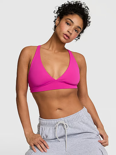Relay™ Criss-Cross Plunge Sports Bra, Pink, S - Women's Sport Bras - PINK | Victoria's Secret (US / CA )