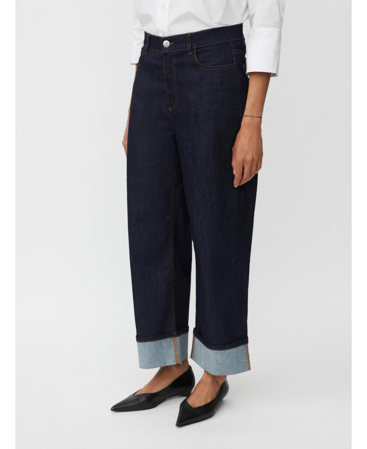 Masai Copenhagen Women's MaPalvessa Loose Fit Turn Up Jeans - Dark denim | Macy's