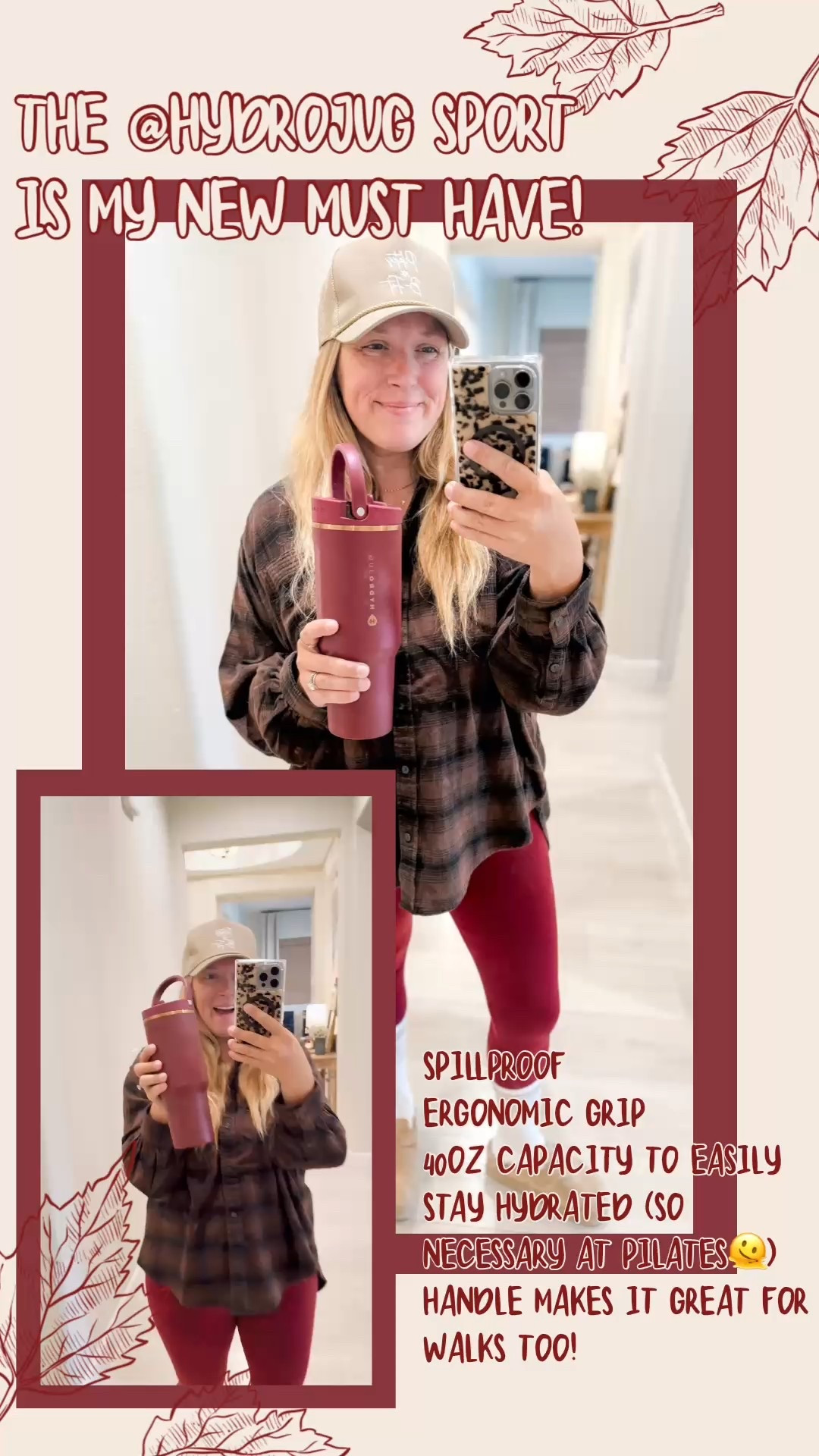 My new FAVORITE must have!!! I’ve tried my fair share of water bottle to make staying hydrated easy, but nothing has performed like the @hydrojug! I am hooked. Why? 

Prints & colors. Ergonomic shape. Spill proof. Handle. Clear lid. Large 40 ounce capacity but still fits in a cup holder. 

Even my kiddos are obsessed! We are officially a HJ only family. The fall prints are going fast so snag yours now! 

#ad

#LTKSeasonal #LTKFindsUnder50 #LTKActive