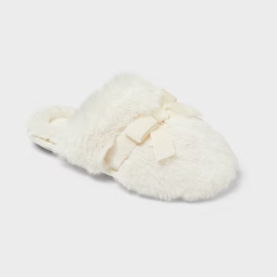 Kids' Amoret Plush Scuff Slippers - Cat & Jack™ White 2-3 | Target