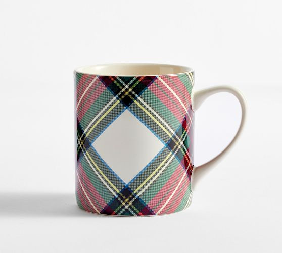 Stewart Plaid Stoneware Mugs - Set of 4 | Pottery Barn (US)