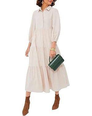 Women Flowy Maxi Dresses Casual V Neck Smocked Tiered Babydoll Sundress Beach Long Skirt with Poc... | Amazon (US)